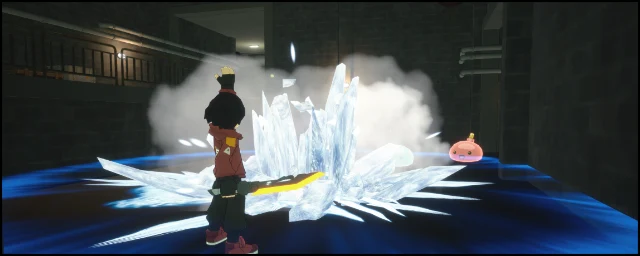 An ice spell erupting beneath an enemy